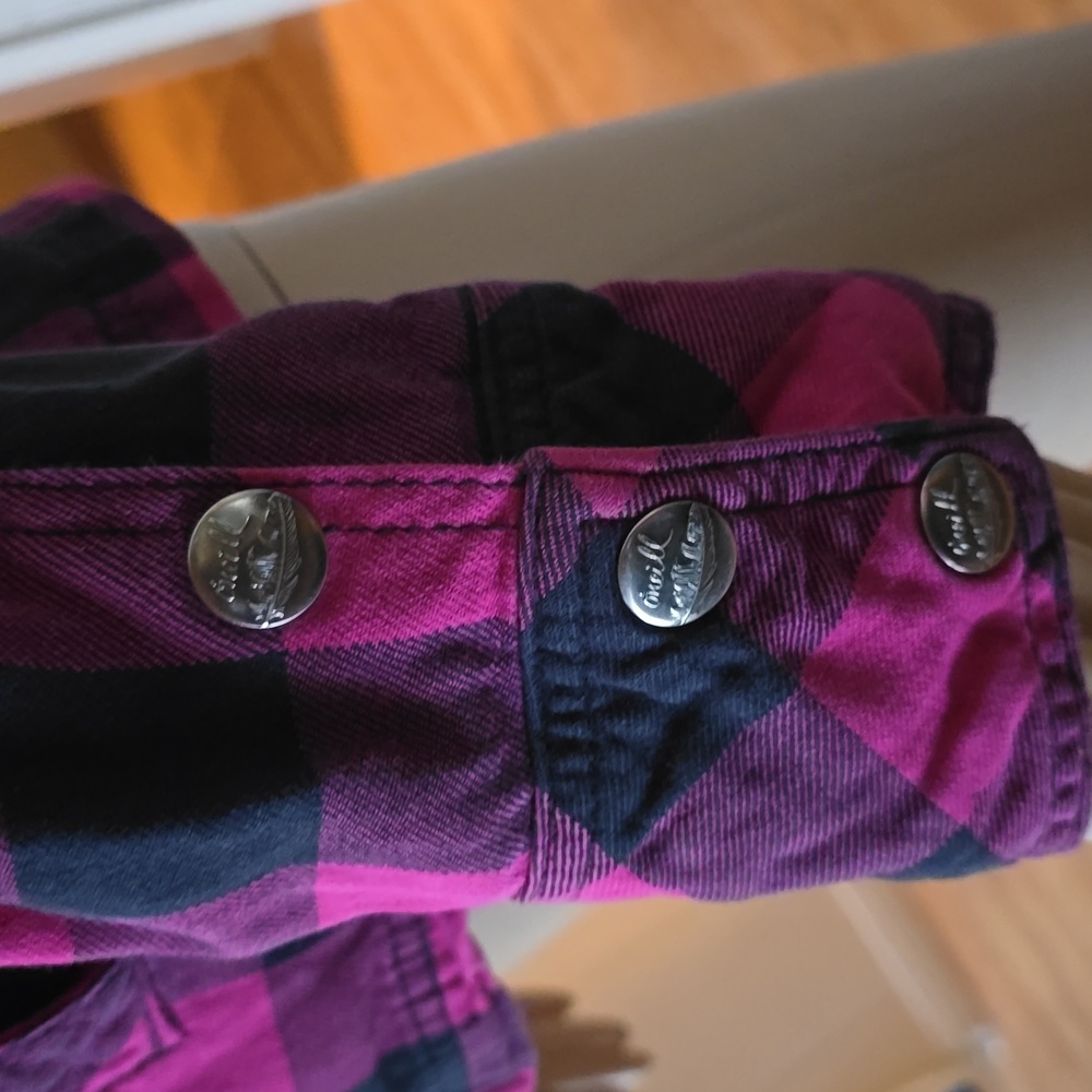 Pink and black plaid shacket - Picture 3 of 8